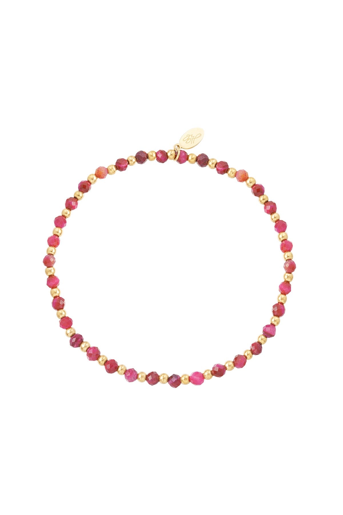 Armband met hematiet kraaltjes A007 Fuchsia