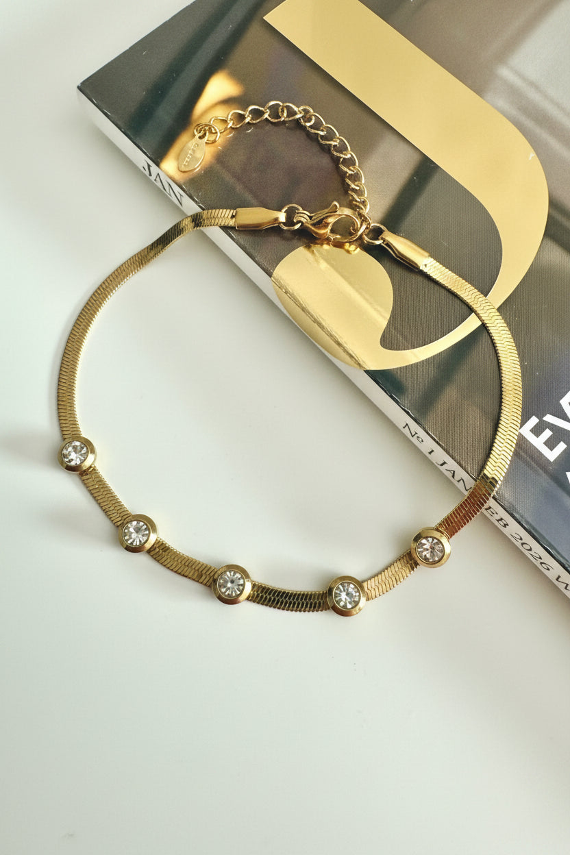 Armband Strass A030 Goud