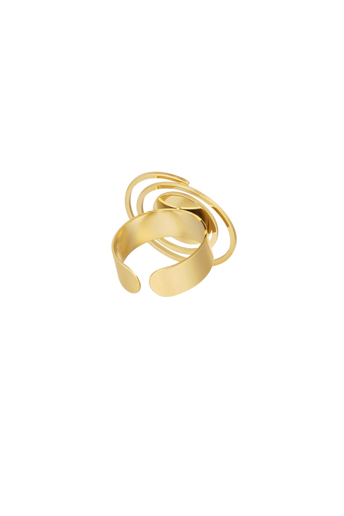 Ring swirl R016 Goud