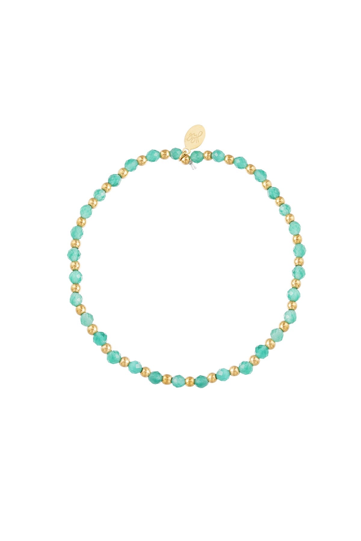 Armband met hematiet kraaltjes A007 aqua