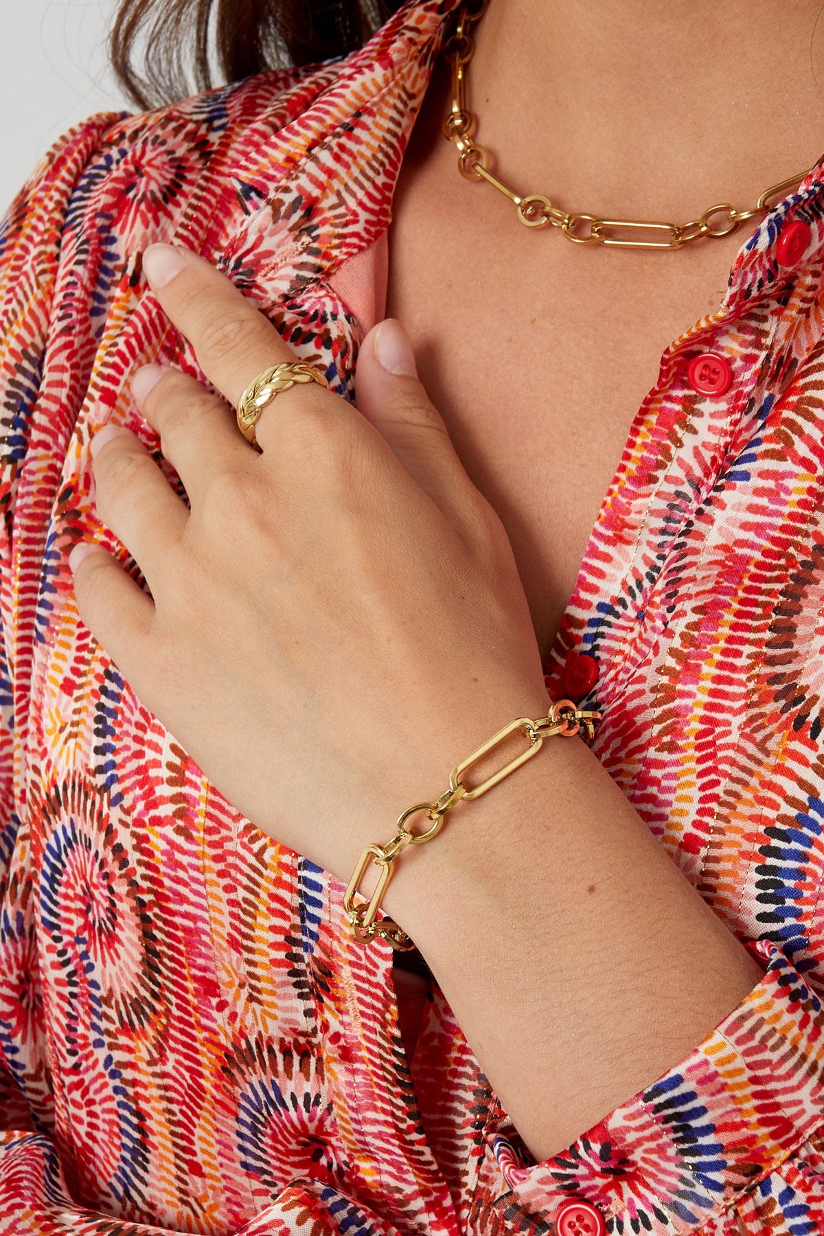 Armband met grote schakels A005