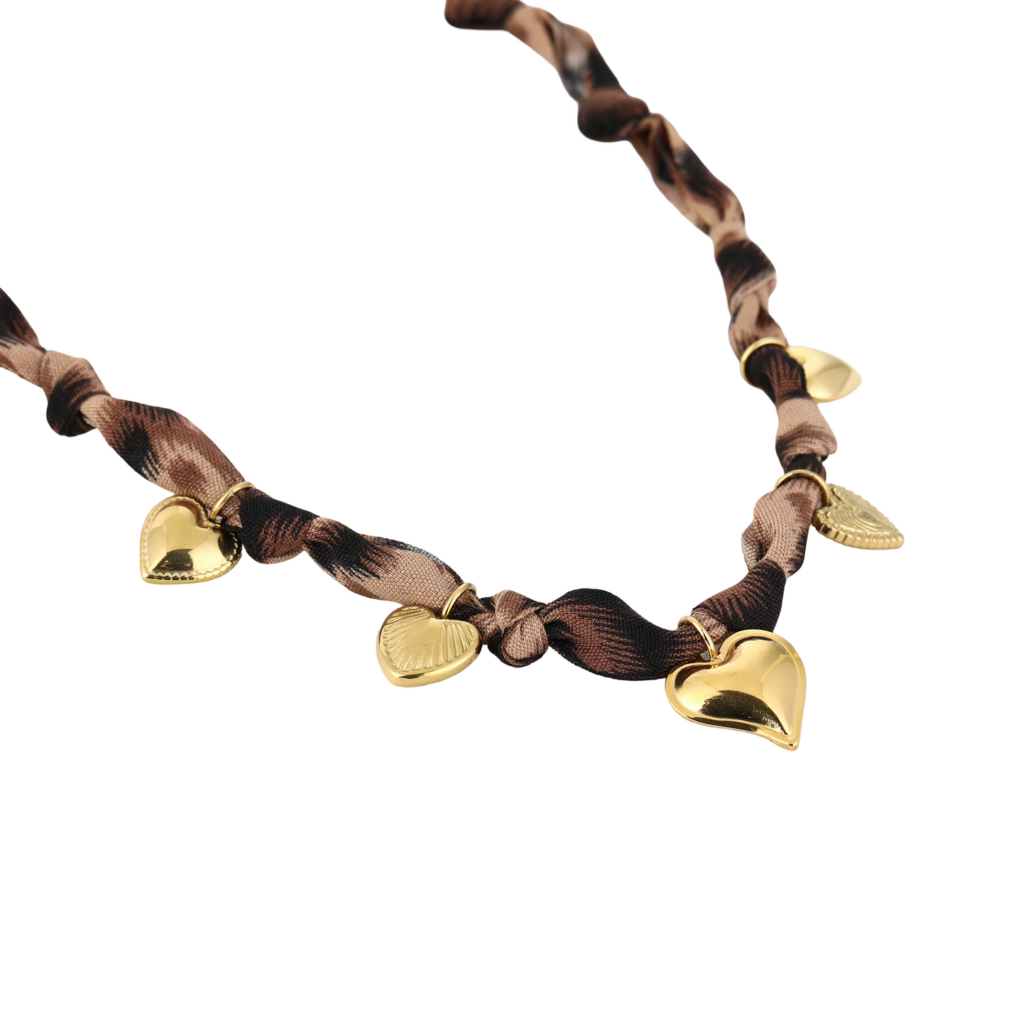 Ketting Leopard hearts K018