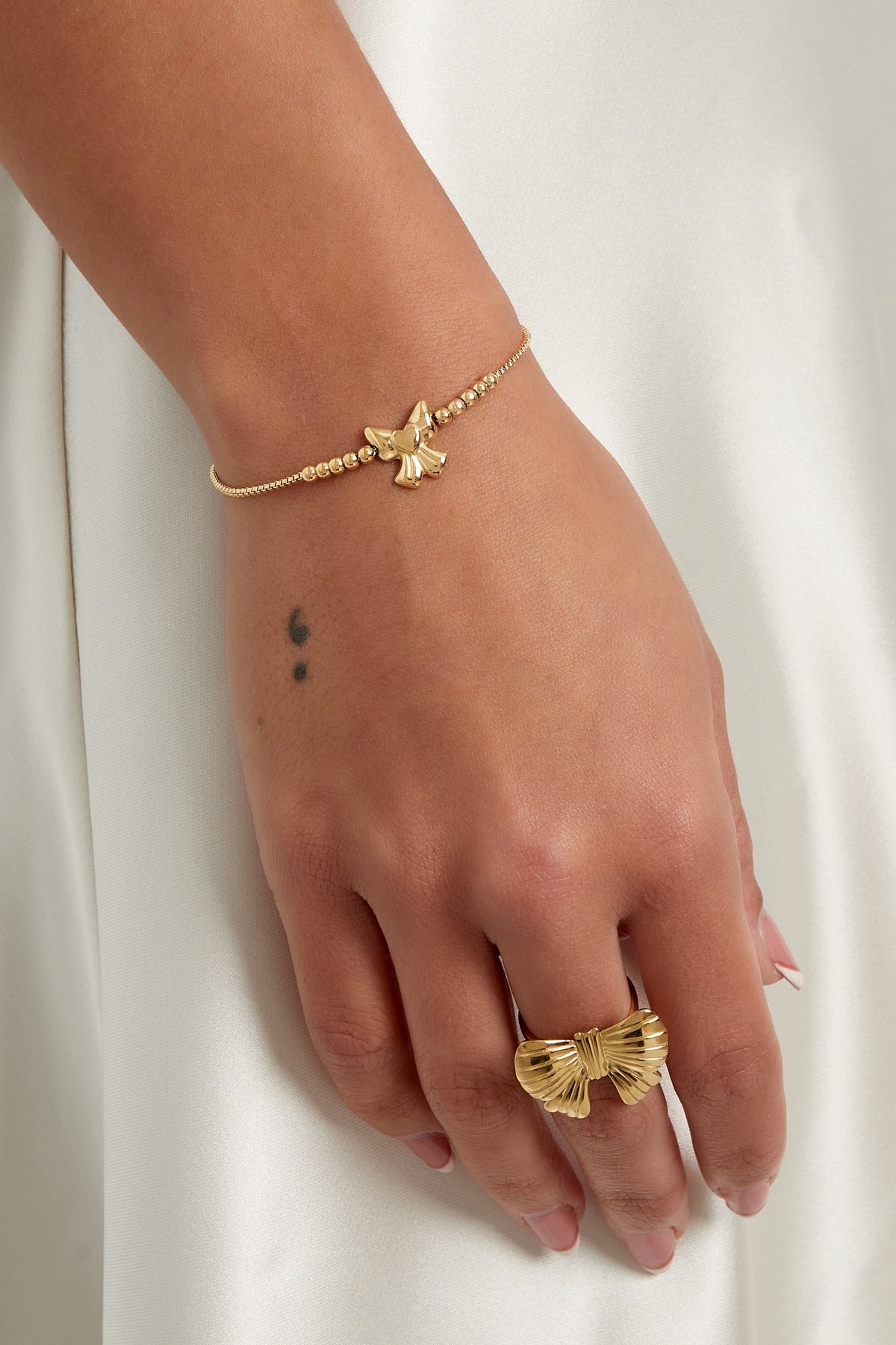 Armband cute bow A015 Zilver