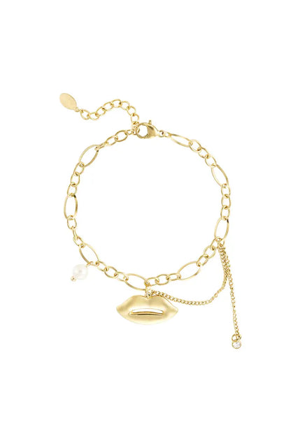Armband sparkling kiss A009 Goud