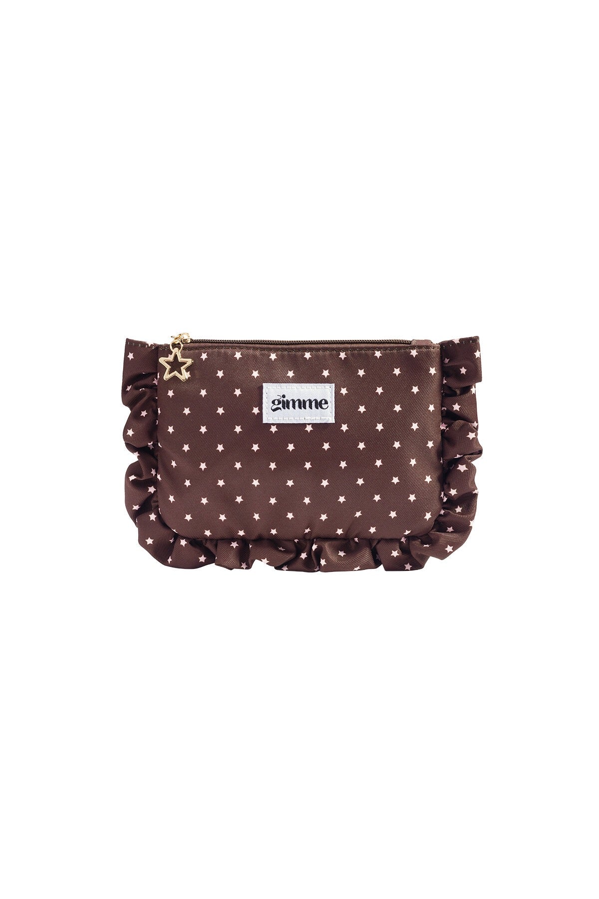 Toilet/make-up tasje ruffle AC003 Bruin