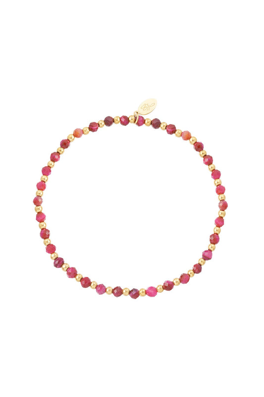 Armband met hematiet kraaltjes A007 Fuchsia