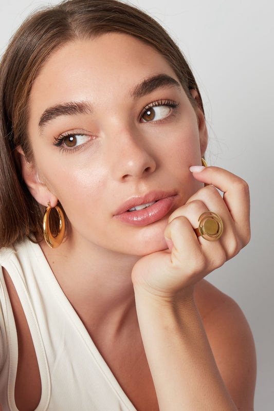 Ring swirl R016 Goud