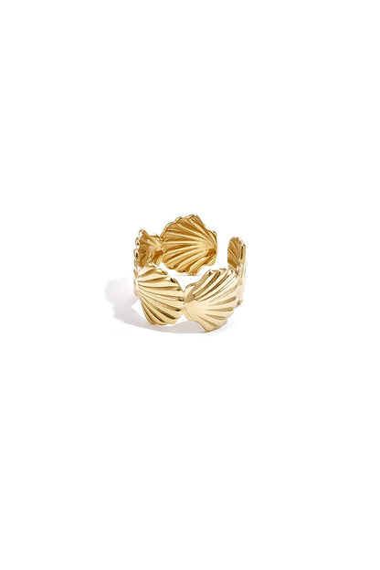 Ring scallop R036 Goud