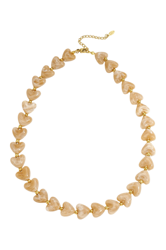 Hartjes ketting K001 Bruin