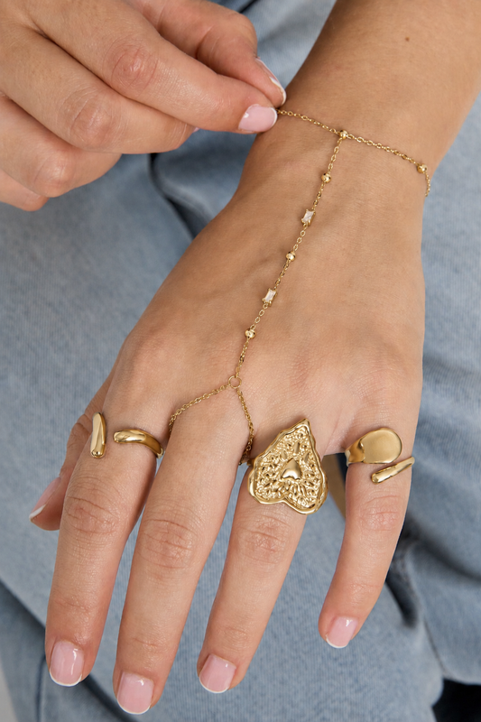 Handchain strass circles H002 Goud