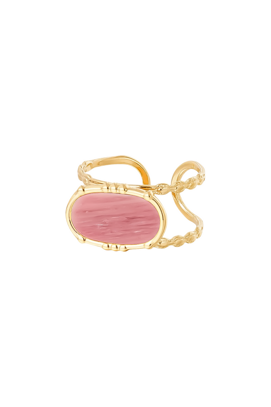 Ring ovaal R002 Roze