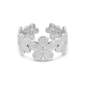 Ring flowers R020 Zilver