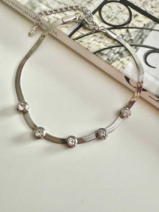 Armband Strass A030 Zilver
