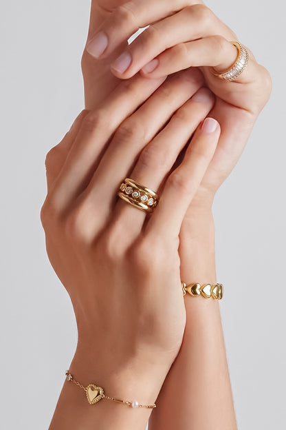 Ring Bling R035 Goud