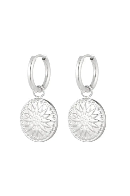 Oorbellen coin O018 Zilver