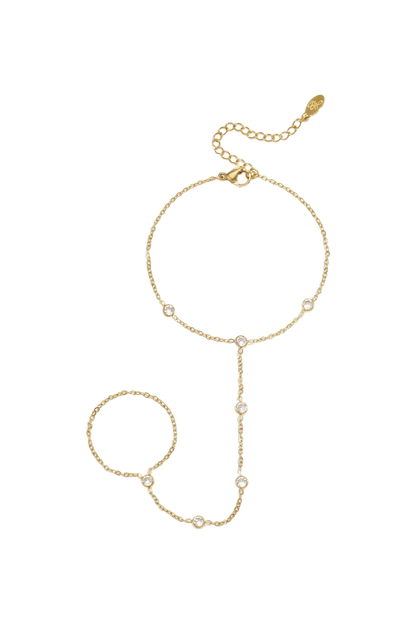 Handchain strass circles H002 Goud