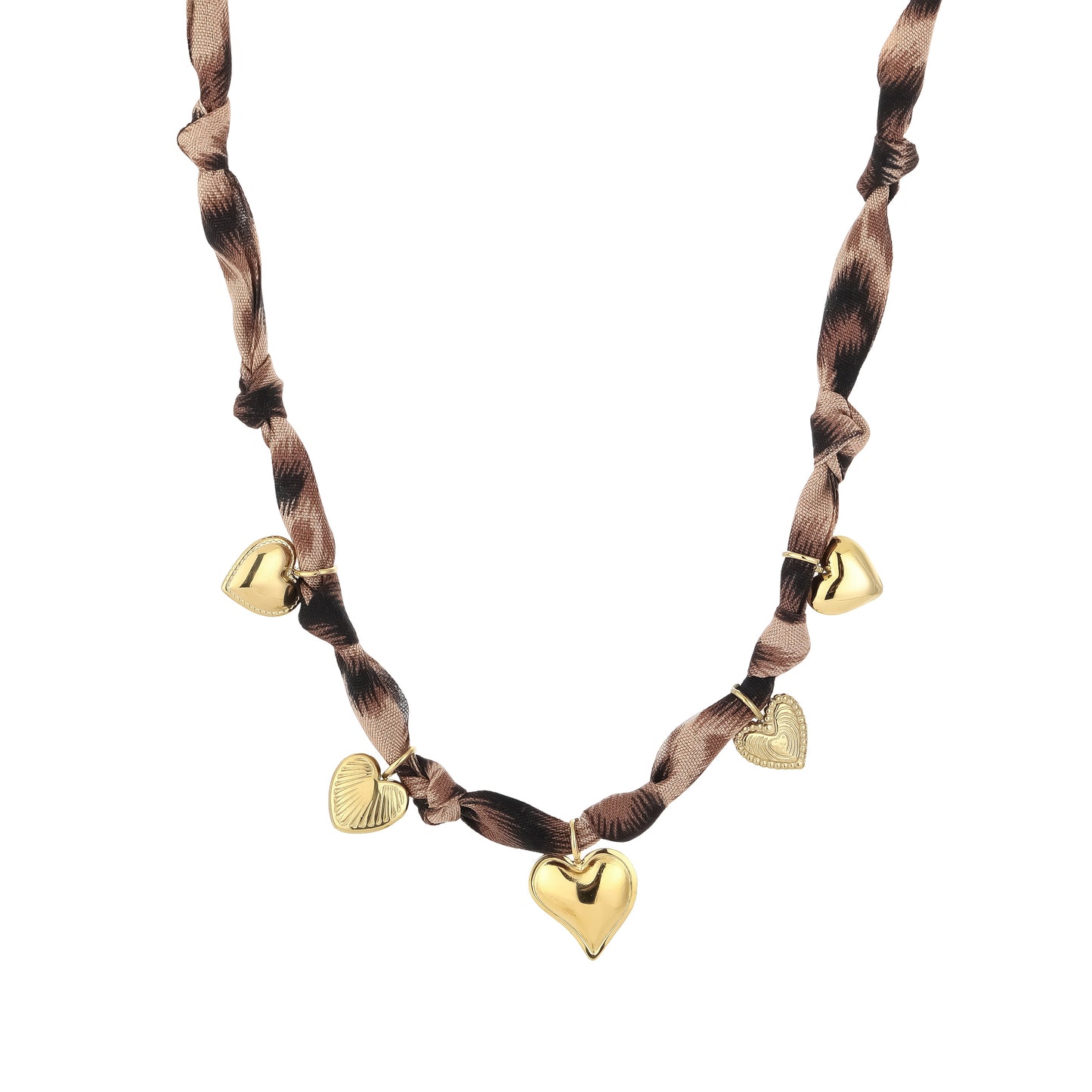 Ketting Leopard hearts K018