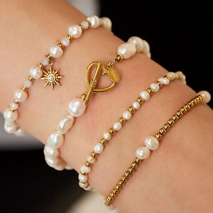 Armband Pearl heart A004