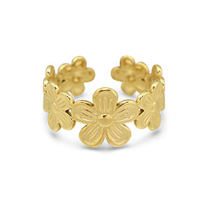 Ring flowers R020 Goud
