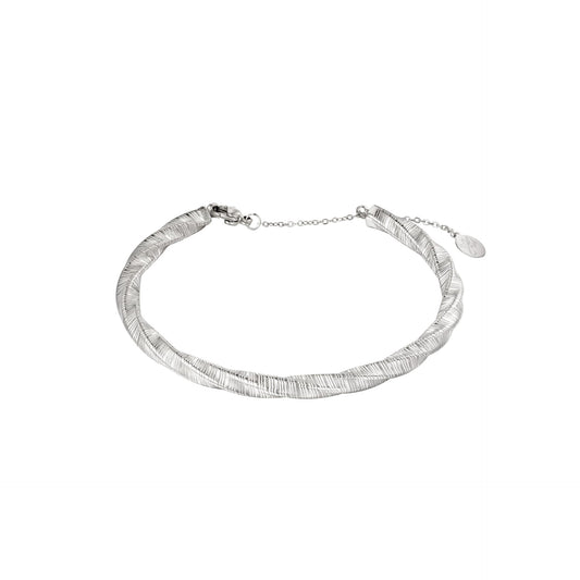 Armband twisted bangle A012 Zilver