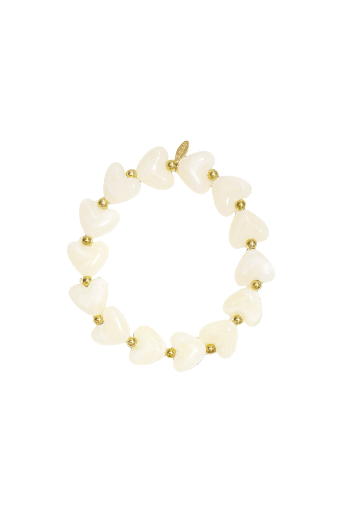 Kralenarmband hartjes A001 creme