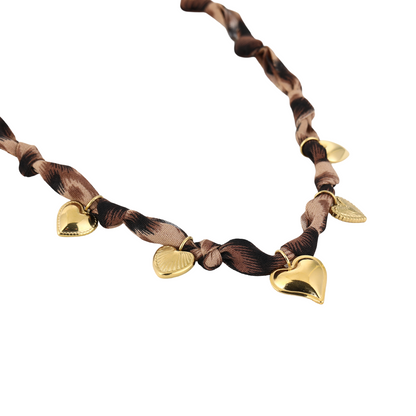 Ketting Leopard hearts K018