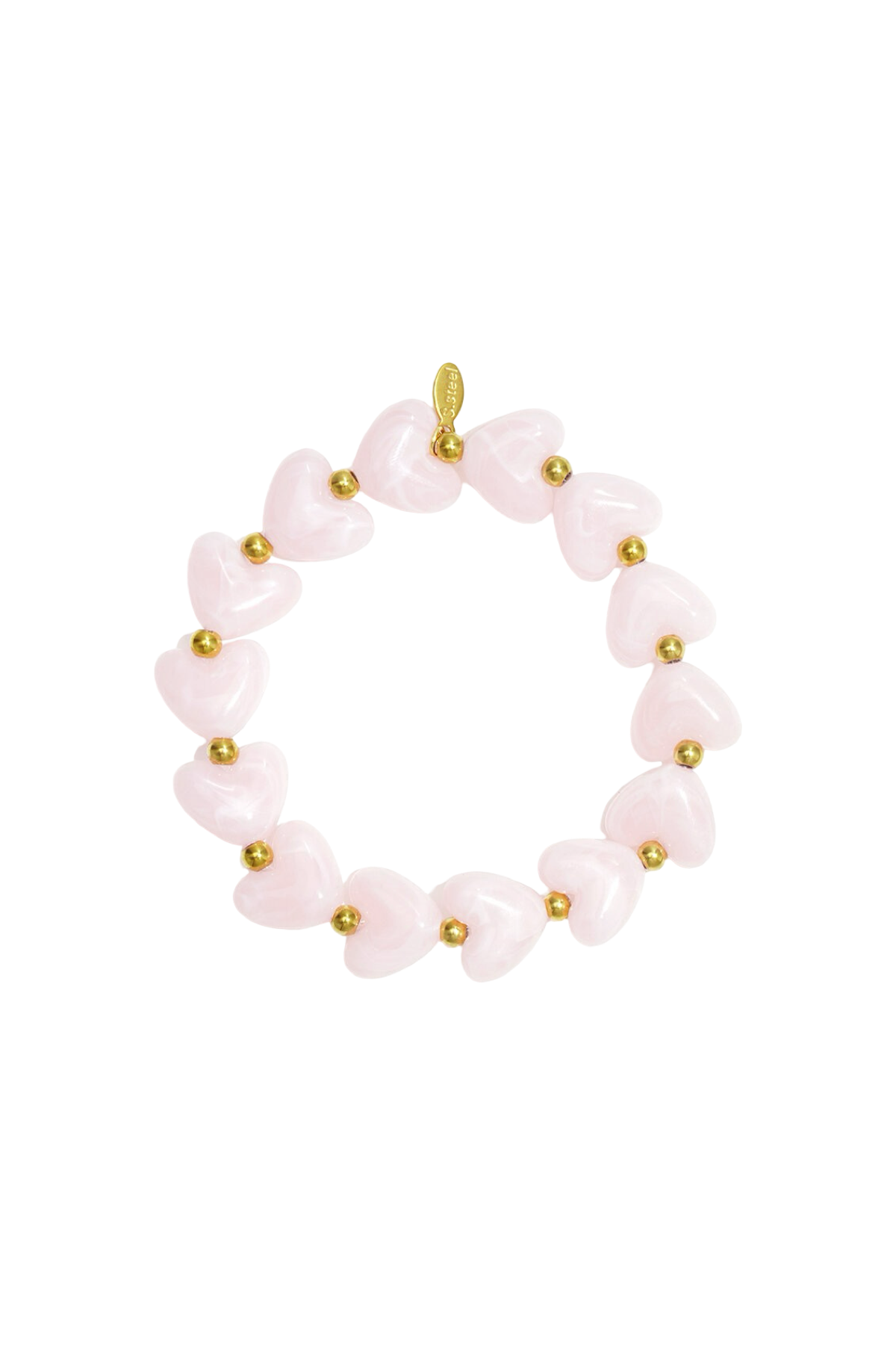 Kralenarmband hartjes A001 pink