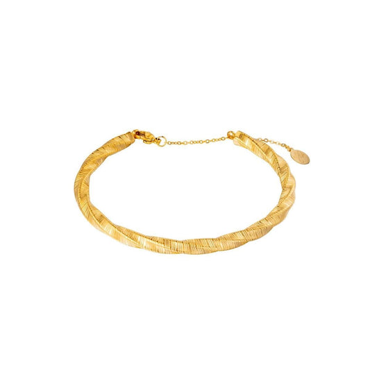 Armband twisted bangle A012 Goud