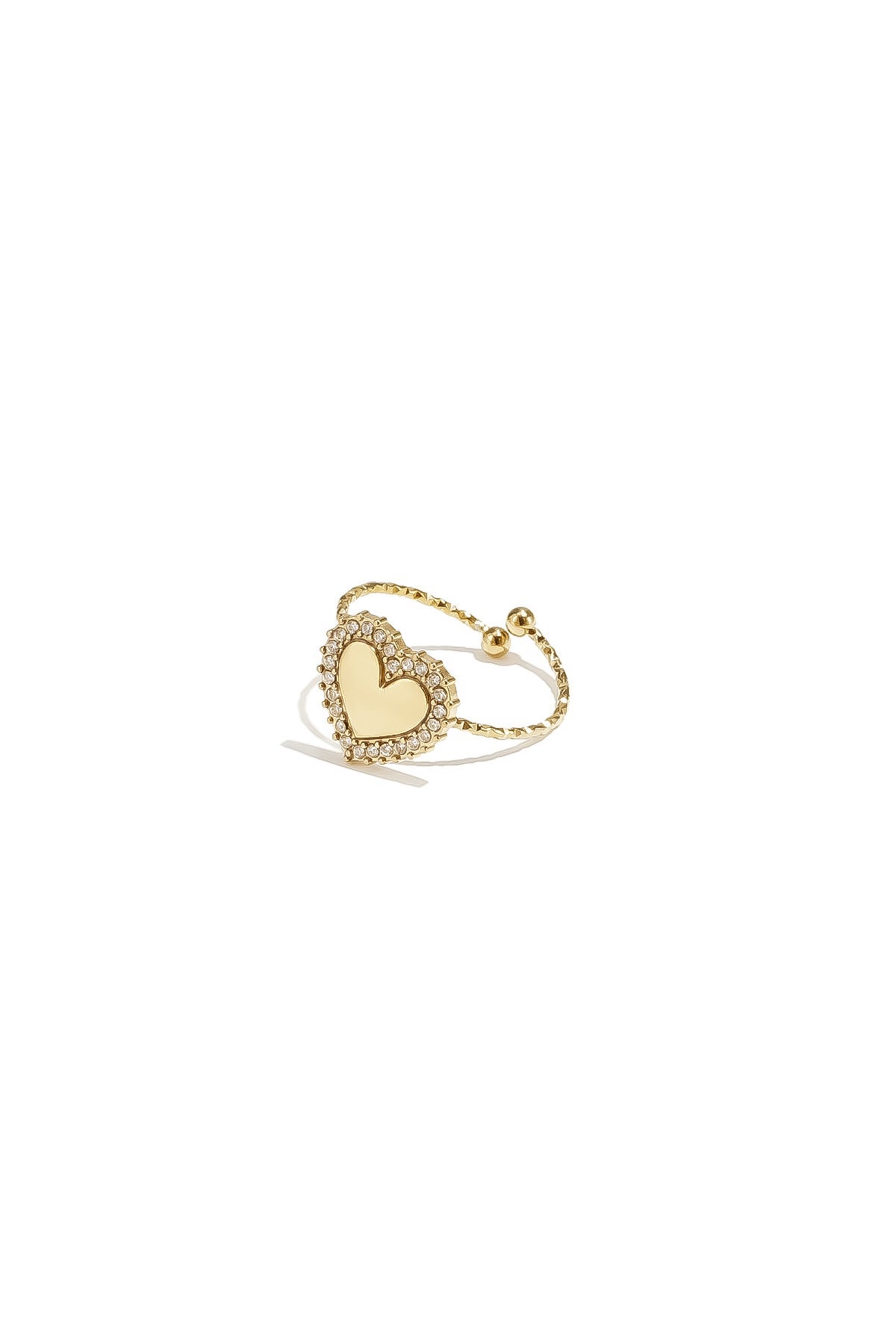 Ring Bling hart R033 Goud