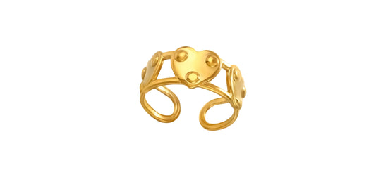 Ring Bold Hartjes dots R022 Goud