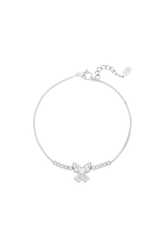 Armband cute bow A015 Zilver