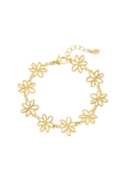 Armband flower party A017 Goud