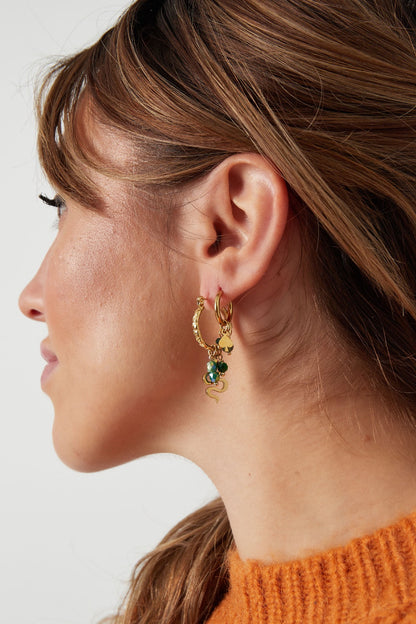 Oorbellen snake O016 Roze