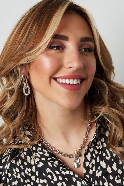 Oorbellen quatro O017 Zilver